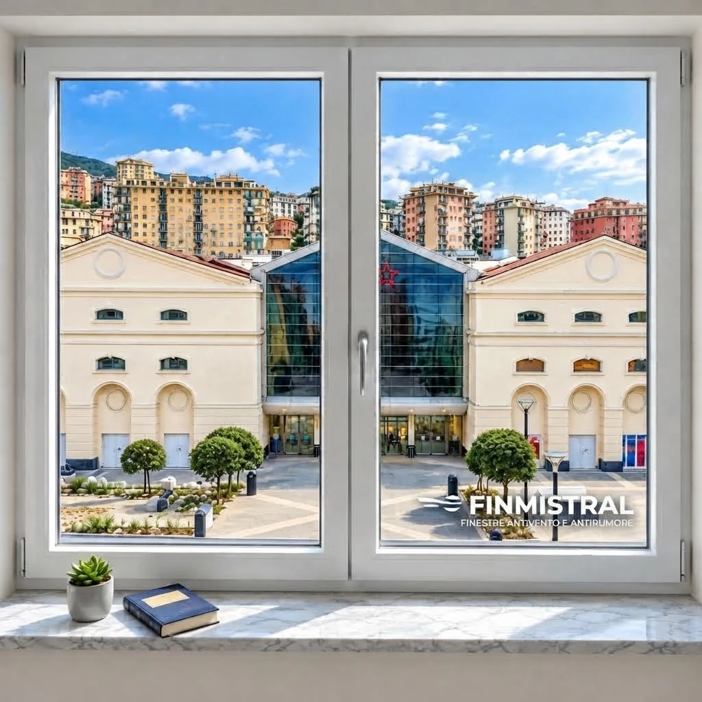 Finestre insonorizzate a Genova Sampierdarena Via Peragostini fonoassorbenti e a isolamento acustico vicino a Fiumara